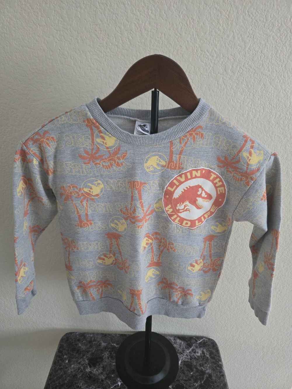 Jurassic Park gray & orange long sleeve Sweatshirt Size 6